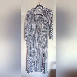 Navy and white stripped terra and sky maxi dress